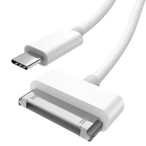30-Pin to USB C Adapter Cable for iPhone, iPad, iPod – 3ft (Next-Generation Data Cable/Charging Cable from USB C to Dock Connector for iPhone 4S/4/3G/3/1, iPad 3/2/1, iPod, White