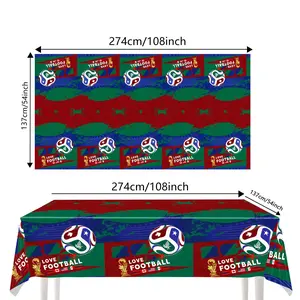 2026 Football Party Tablecloth, Waterproof Oil-Resistant Easily Clean Disposable Table Cover, Large Size for Home Decor, Movie Nights, Kids Parties, Bbqs