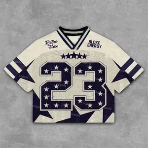 Sopula Retro Flex No 23 Blokecore V-Neck Cropped T-Shirt