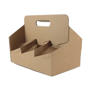 Heavy Duty 6-Pack Corrugate Cardboard Bottle/Drink Carrier - 100 pieces / cases