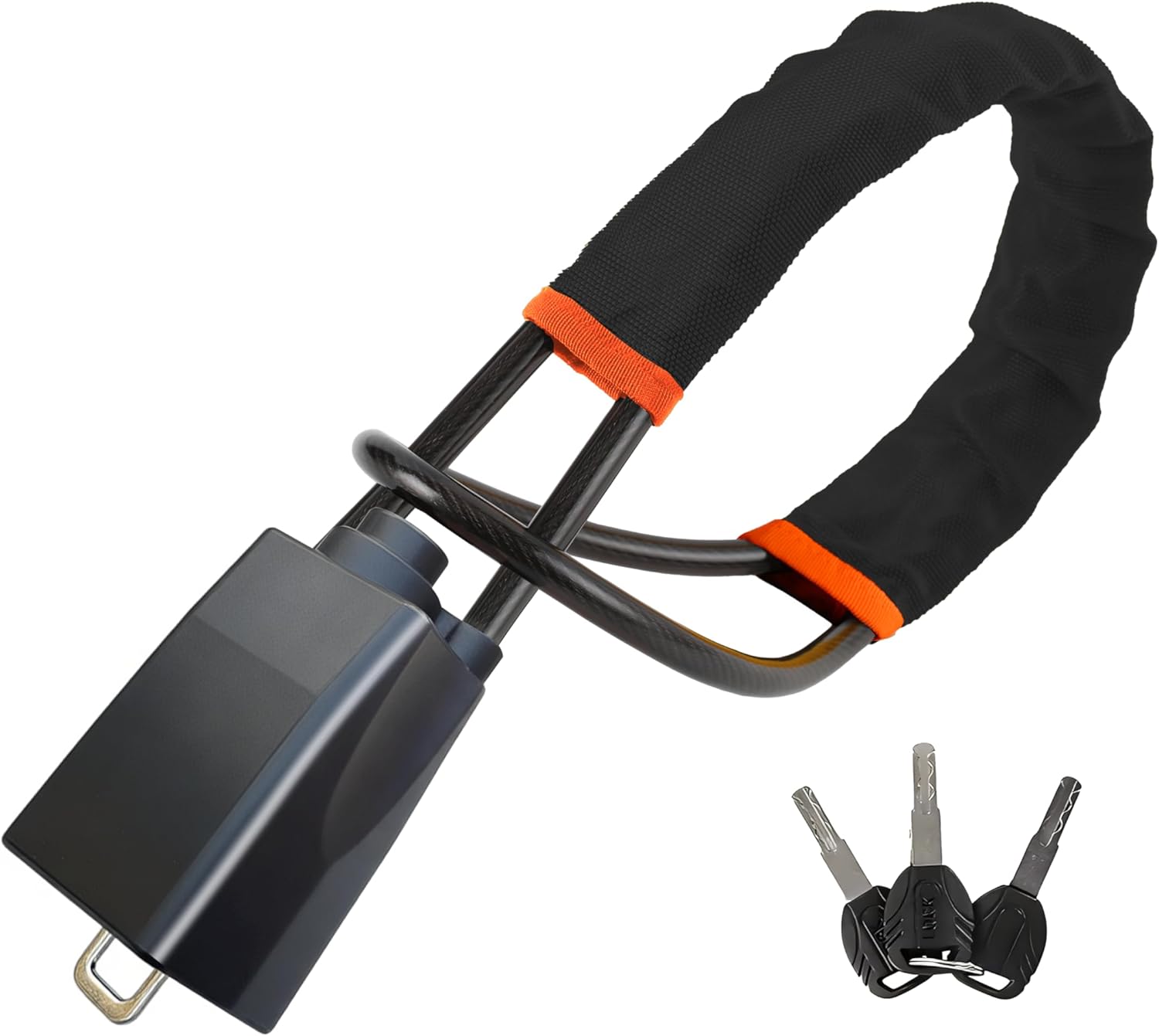 Car Steering Wheel Lock, 2 Pack Anti Theft Car Device with Max 17” Locking Length, Thickened Steel Wire, and Fine Stitched Edges, 3 Keys Included, Easy to Store, Fits Most Vehicles, SUVs