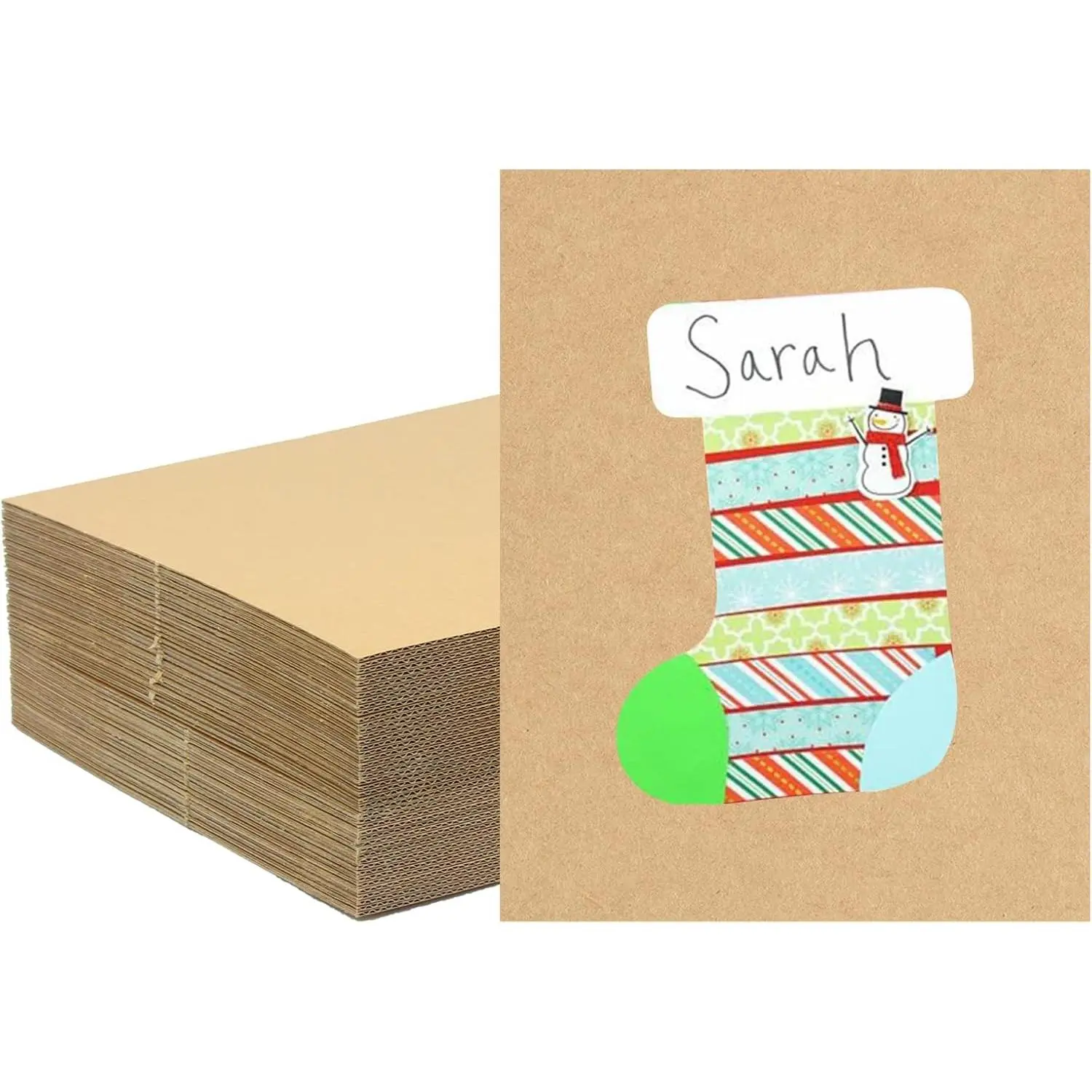 50 Pack 8X10 Inch Corrugated Cardboard Sheets, Brown | Thick Cardboard Filler Insert Dividers for Packing, Mailing, Shipping Corrugated cardstock Pads for Crafts, DIY Art