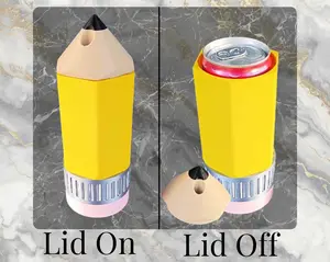 3D Printed Pencil Can Holder | Teacher Gift Can Cooler | 12 oz Skinny & 12 oz Soda Can Buddy | Desk Drink Holder tiktokshopspringglowup