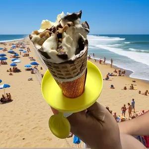 2/4pcs Anti dirty hand ice cream stand silicone cone ice cream stand, portable children's popsicle mold tray, dishwasher safe, summer snack box with handle