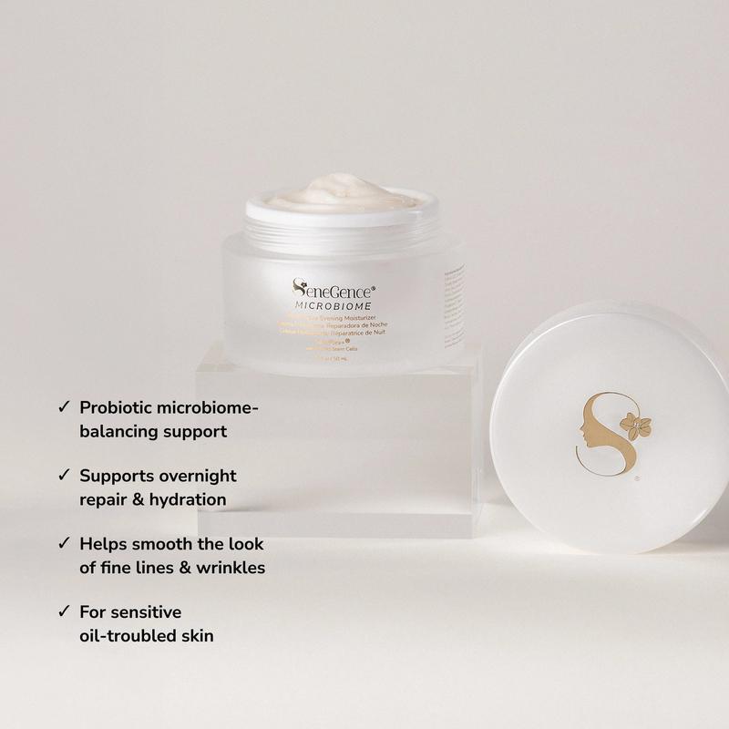 SeneGence Microbiome Restorative Evening Moisturizer – Probiotic Night Cream for Barrier Repair, Hydration & Smooth-Looking Skin