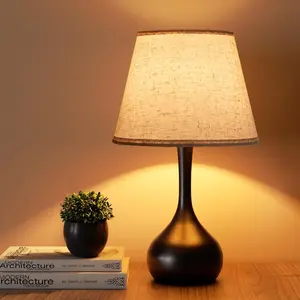 Touch Bedside Lamp For Bedroom, 3-Way Dimmable Table Lamps For Nightstand With Fabric Shade, Desk Lamp For Kids Reading, Home Office