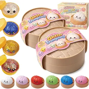 2 Psc Glitter Dumpling Squishy - Random Glitter Dumpling Box, Dumplings Squishy Toy, More Surprises (Random)