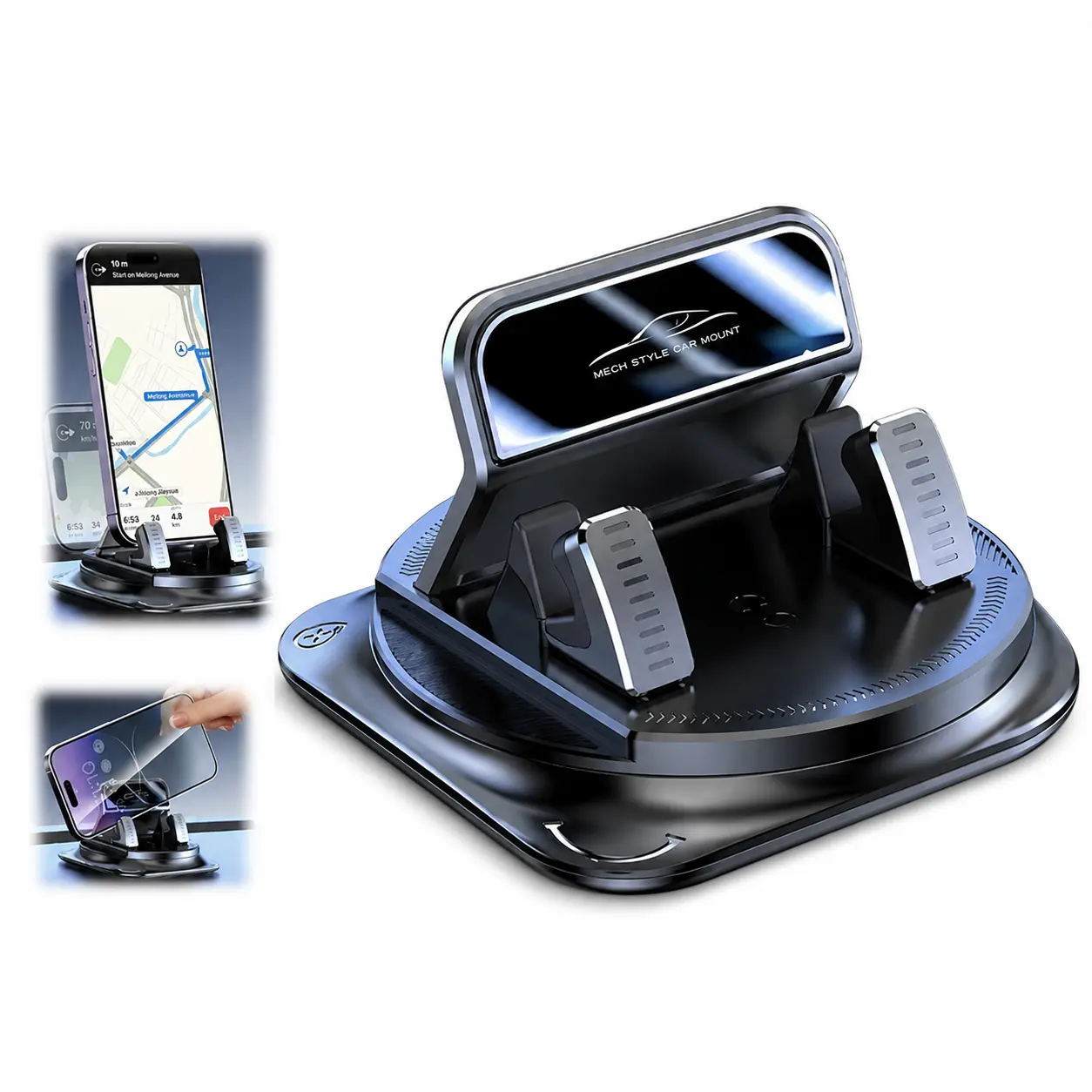 360° Rotating Dashboard Car Phone Holder, Car Navigation & In-Vehicle Use, Multifunctional Phone Stand, Firm Base Full Angle Adjustment Universal Car Accessory