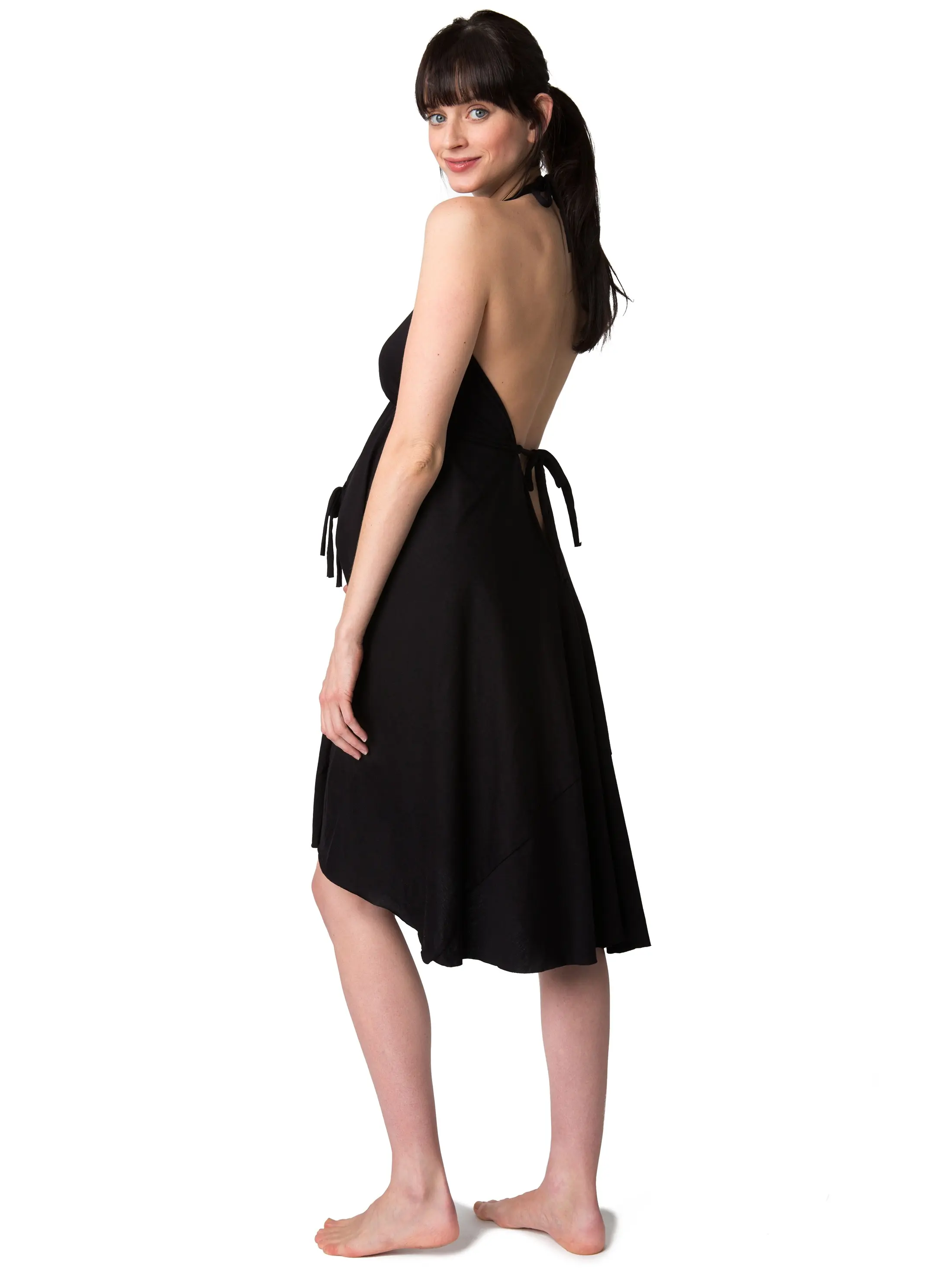 Pretty Pushers 100% Cotton labor and delivery gown, black