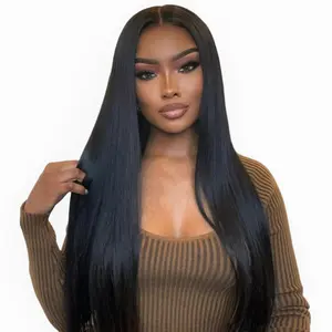 34inch Lace Front Wigs Human Hair 13x4 Straight Lace Front Wigs HD Transparent 180% Density Glueless Wigs For Women Pre Plucked With Baby Hair
