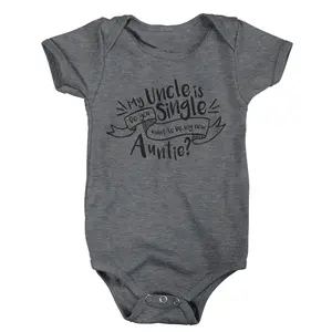 Newborn Onesies My Uncle Is Single, Cute Baby Onesie, Baby Shower Gift, Grandparent Baby Announcement Onesie, Baby Clothes, Coming Home Cute Outfit, Funny Baby Onesie BodySuit or Toddler T-Shirt, Gift for kids, Gift for new moms funny baby