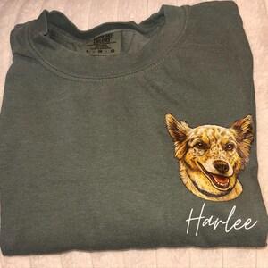 Comfort Colors Custom Pet Shirt, Pet Photo and Name Tee, Personalized Pet Portrait Shirt, Custom Dog Cat Graphic Tee, Pet Lover Gift, Unique Pet Owner Shirt