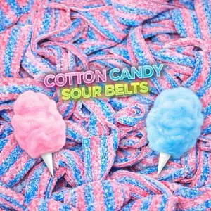 Cotton Candy Swedish Sour Candy Belts 4oz Imported