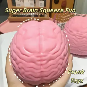 14 cm Large Size Giant Brain Stress Relief Squeeze Toy Slow-Rebound Brain Matter Ball Squeeze Fun Emotional Release Stress Toy Creative and Whimsical Realistic Brain Squeeze Fun Essential Halloween Pranking Toy Gift Squishies