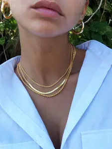 Women's Vintage Stackable Chain Necklace Set, 3 Counts/set Twist & Snake Bone Statement Necklace, Layered Necklaces, Fashion Jewelry for Party, Daily Decor, Trendy All-match & Exquisite Jewelry for Birthday Gift