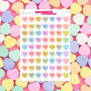 Conversation Hearts • A Lovely Season Sticker Sheet for Junk Journaling & Scrapbooking