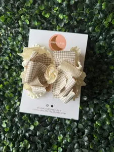 Toast Handmade Gingham Ruffle Hair Bow