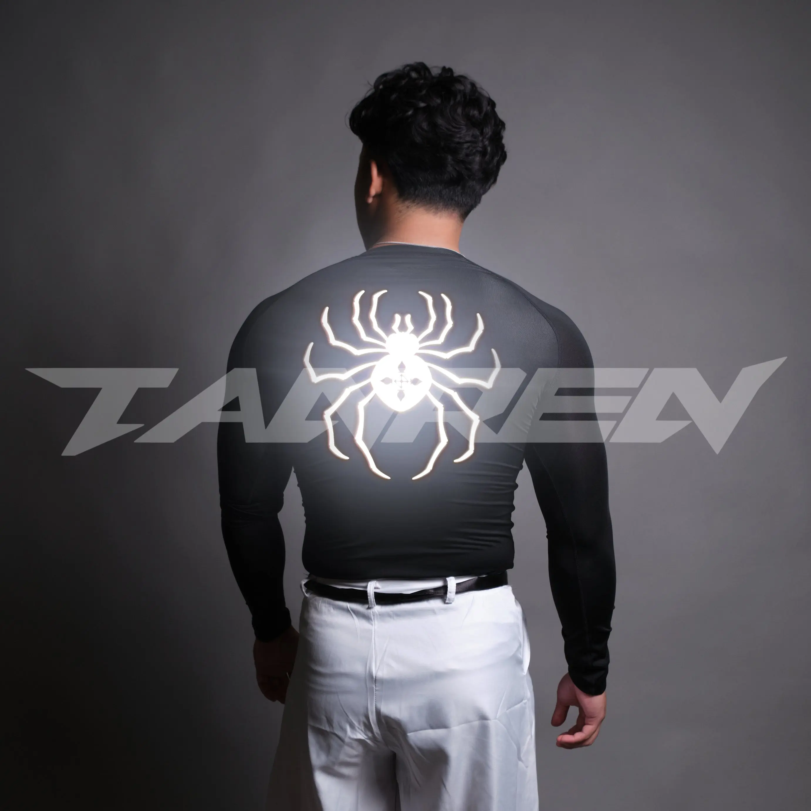 Reflective Chrollo Spider Compression Long Sleeve in Black