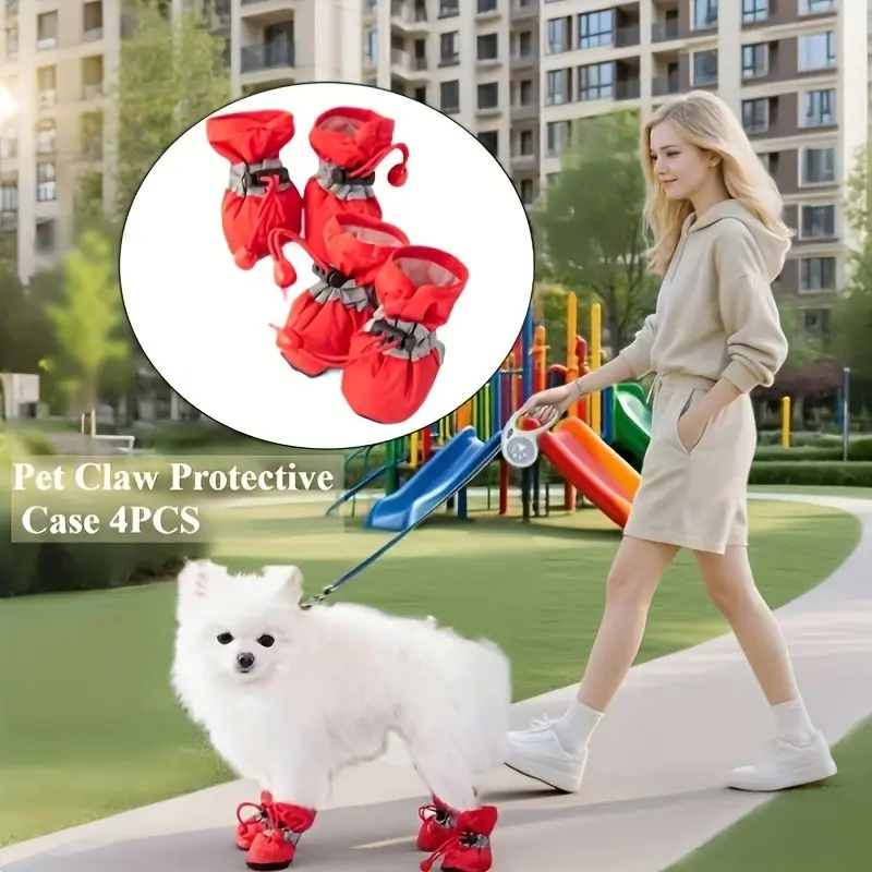 Reflective Waterproof Dog Boots, Non-Slip Durable Material, Paw Protection, Indoor/outdoor Use, Comfortable Pet Shoes, All-Season