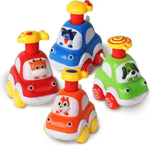 ALASOU 4PCS Animal Press and Go Car Toys | Birthday Gifts