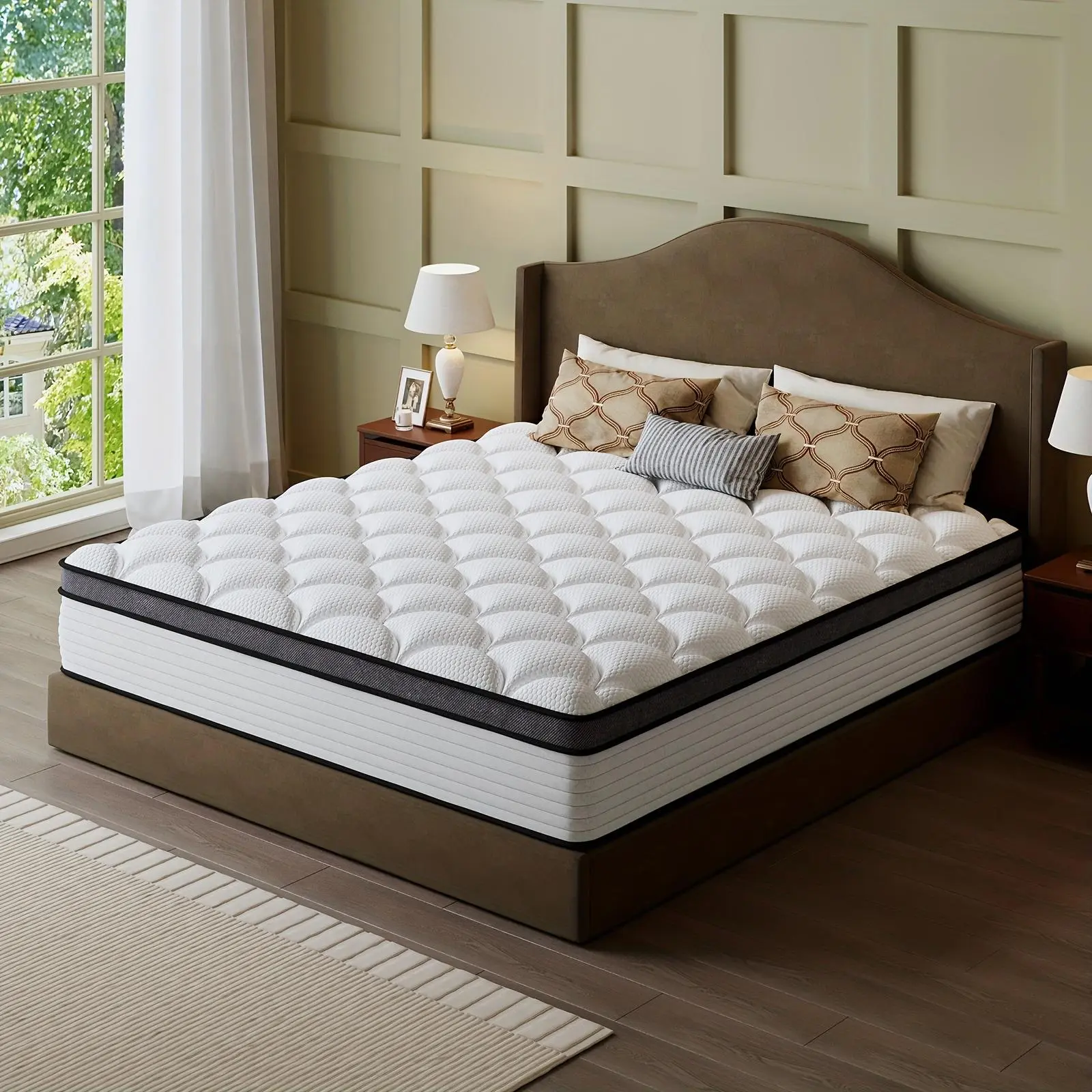 Queen Size Mattress | Independent Pocket Coil & Memory Foam | Boxed Compressed Delivery 10/12/14 Inches Twin, Full, Queen, King