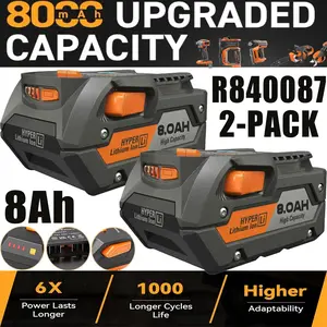 2PACK for Ridgid R840085 8.0Ah Battery Lithium Battery Rigid 18V Genuine R840087 2PACK for Ridgid R840085 8.0Ah Battery Lithium Battery Rigid 18V Genuine R840087