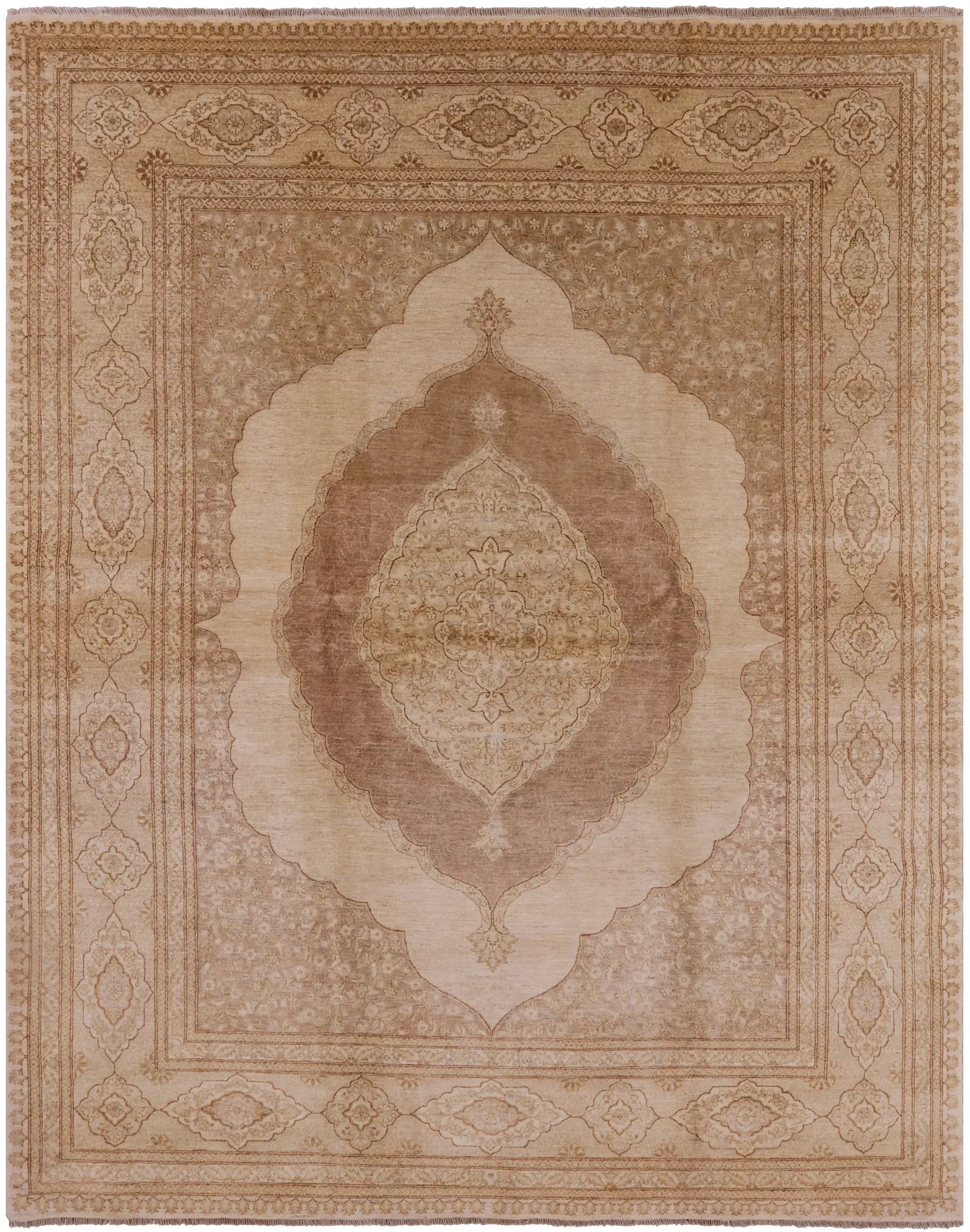 Persian Tabriz Hand Knotted Wool Rug - 8' 1" X 10' 3"