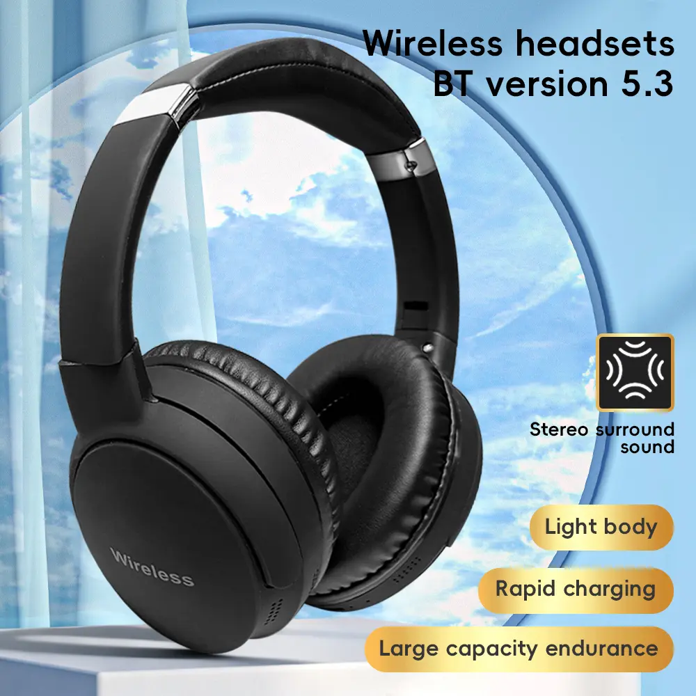A45 Bluetooth 5.3 Over-Ear Headphones Closed Back Metal Frame 20H Playtime Adjustable Folding Design for Adults Travelers