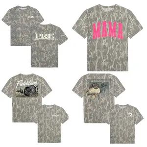 {Full Size S-5XL} Mossy Oak Greenleaf Camo T-Shirt PRE Paper Route Empire Pink Mama Turkey Track Fieldstone Gobbler Roost Waterfowl Boykin Graphic Tee Unisex Hunting Shirt Camouflage Streetwear Breathable Lightweight Cotton TikTok Shop US Outfit