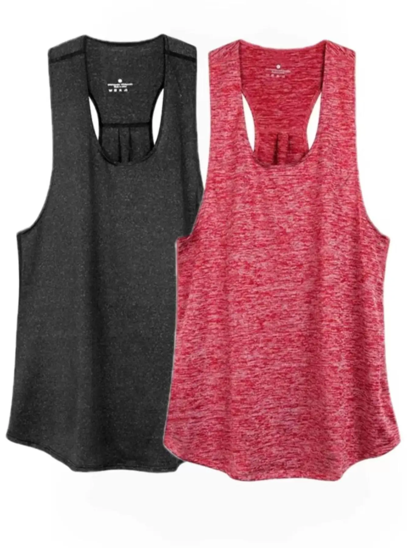 Sporty Women's Plain U Neck Tank Top, 2 Piece Set Casual Sleeveless Quick Drying Sports Vest for Yoga Gym Workout Running, Women Sport & Outdoor Cloth