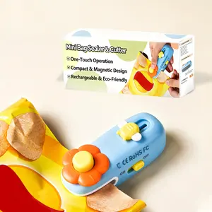 Mini Bag Sealer, 2 in 1 Heat Sealer with Cutter, Portable Resealer Machine for Chip, Plastic Bags Food Storage Snacks (USB-C charged)
