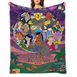 BoJack-Horseman-Flannel Throw Blanket for Girls Boys- Ultra Soft, Anti-Shrink & Wrinkle-Resistant ,Quick-Dry, Machine Washable Cozy Throw ,Perfect Gift for Kids Adults A-27