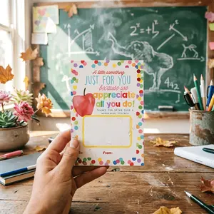 Teacher Appreciation Gift Card Holder Set, Thank You Teacher Cards, Inspirational Message Design, Perfect for School Staff & Educators