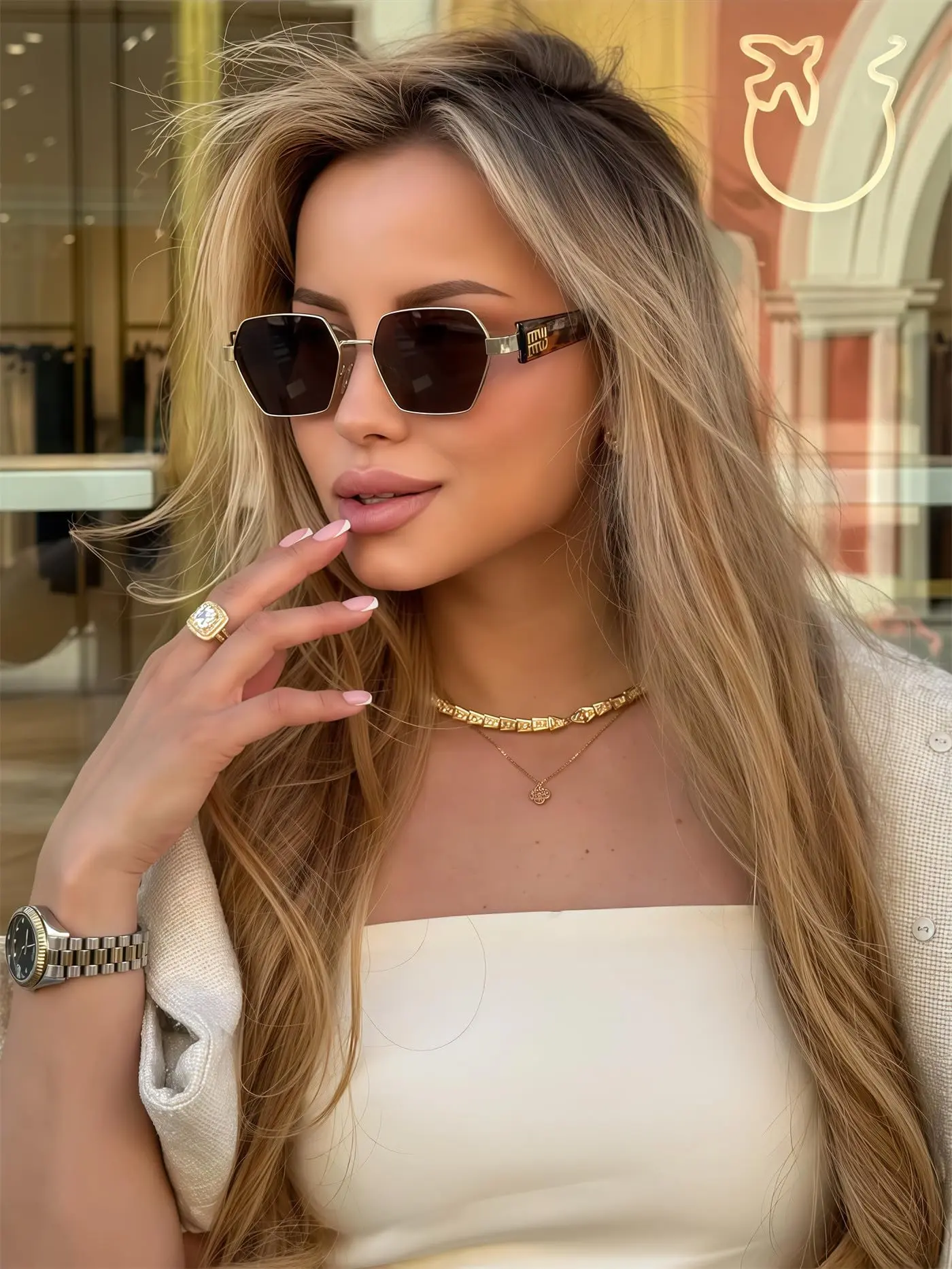 Retro Hexagon Sunglasses for Women Men, 2025 Trendy Fashion  display picture 3