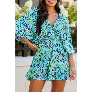Batwing Sleeve High Waist Romper