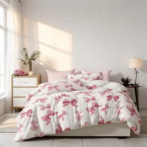 Butterfly Knot Bedding Set 3-Piece, Decorative Bedding Set, Butterfly Knot Duvet Cover Suitable for Teenagers and Adults, Room Decoration