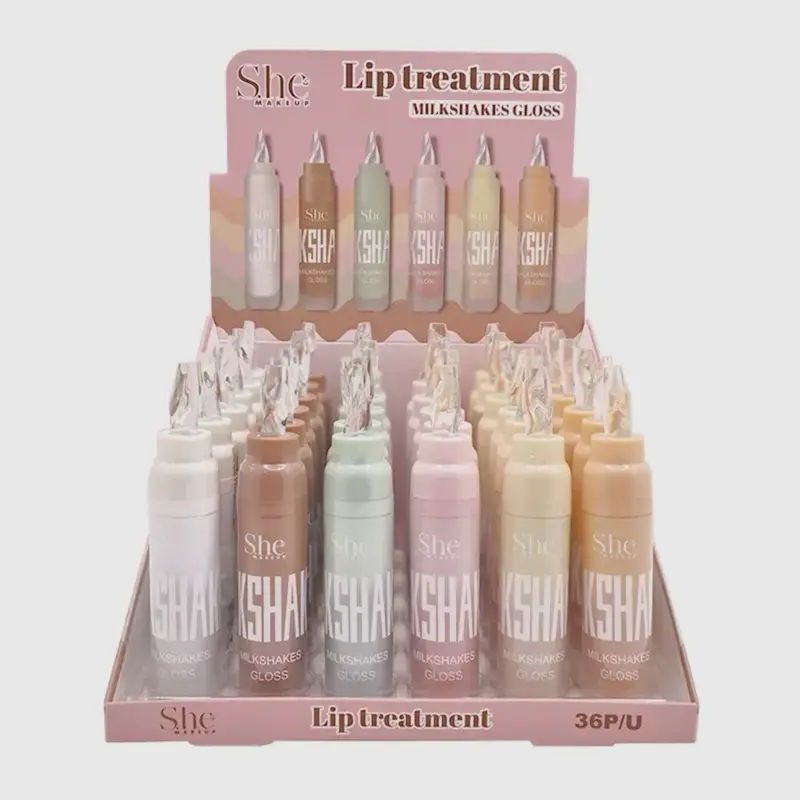 She Cosmetics Milkshakes Gloss Lip Treatment Skincare Treatment with Milk Shakes for Comfort Hydrating Lip Care Strawberry