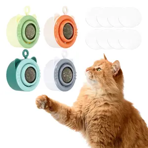 PETAXCELL Catnip Balls Cat Teeth Cleaning Chew Ball, Rotatable and Cute, Indoor Cat Energy Playing Supplies (4 Colors), Intended for Bedroom / Balcony / Feeding Area