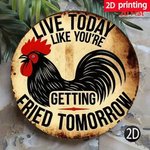 Vintage Aluminum Rooster Wall Art Decor for Farmhouse Kitchen Modern Home Bar Sign Unique Housewarming Gift Idea Yard Sign