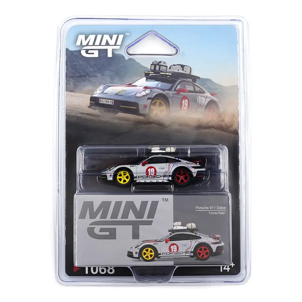 1:64 Porsche 911 Dakar "Uncle Rally" Silver Diecast Model Car MGT01068 by Mini GT