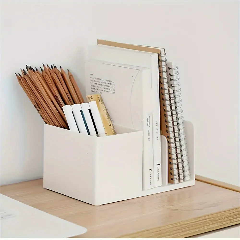 Office Desktop File Organizer Rack, Book Stand Dormitory Study Desk Storage Shelf, Multi-Functional Office Supplies Holder, Desk Organizer Tidy, Stationary Organizer Holder, Desk Accessories, Desktop Accessory, Office Essentials