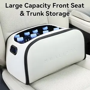 Multifunctional Car Storage Box, Luxury Large Opening Passenger Seat Organizer, Easy Clean Vehicle Holder for Sedan Suv Mpv, Car Trunk Storage