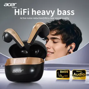 Acer OHR554 Wireless Audio Earbuds with Noise Cancelling, HIFI Sound Quality, Touch Control, and Built-in Microphone for Commute & Fitness Black headphones bluetooth audifonos bluetooth