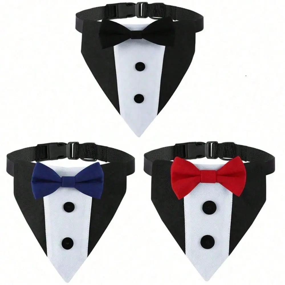 1pc Dog Tuxedo Suit, Dog Wedding Bandana Collar With Bow Tie, Adjustable Dog Tux Formal Dog Costumes, Engagement Birthday Gifts For Small Medium Large Dogs Pets