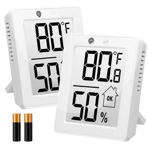 2 Pack Hygrometer Indoor  Room Humidity Gauge with , Digital Temperature Gauge Humidity Meter  for Home, Office, Greenhouse, Mini Hygrometer,White