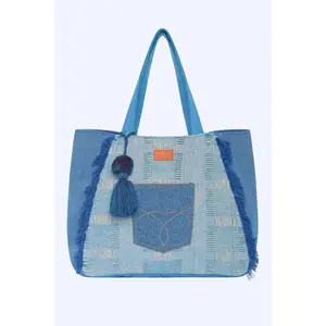 Judy Blue Denim Patchwork Tote Bag