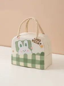 Cute Cartoon Lunch Bag, Large Capacity Food Storage Pouch, Insulated Aluminum Foil Lunch Box, Portable Picnic Bag, Kids' Meal Container, Thermal Lunch Carrier