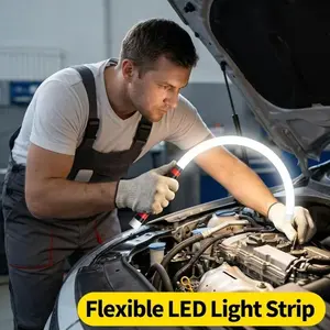 Flexible Silicone Work Light for Car Repair & Home Use, Bendable Underhood LED Light, 3 Modes Rechargeable Portable Engine Bay Lamp
