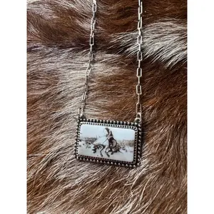 Western Rodeo Portrait Necklace
