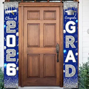 【graduation2026】Decoration for the 2026 Graduation Party - Congratulations to the 2026 Graduates Flag Class Congratulations to High School and University Graduation Decoration Graduation Flag 180x30cm